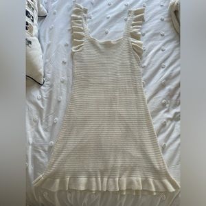 Anthropologie cream mini beach dress